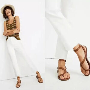 Madewell The High Rise Slim Crop Boy  Friend Jeans In Tile White